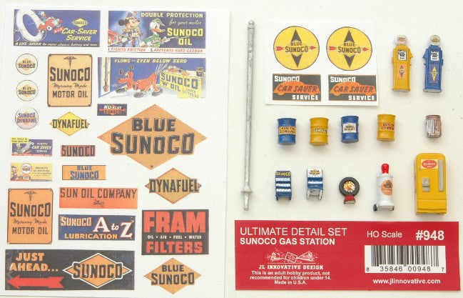 JL Innovative Design 948 HO Ultimate Detail Set, Sunoco Gas Station