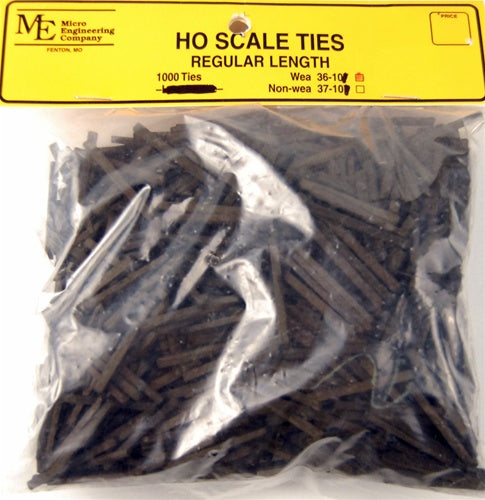 Micro Engineering 36-101 HO Regular Length Weathered Ties (Pack of 1,000)
