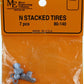 Micro Engineering 80-140 N White Metal Castings Stacked Tires (Pack of 7)