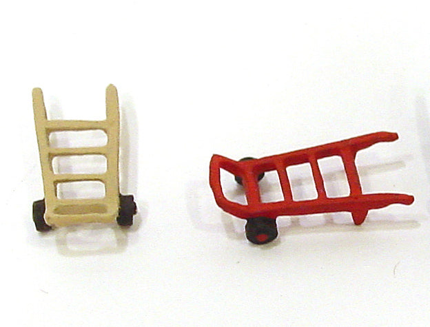 Sequoia Scale Models 1129 HO Large Hand Truck Unpainted Die-Cast (Pack of 2)