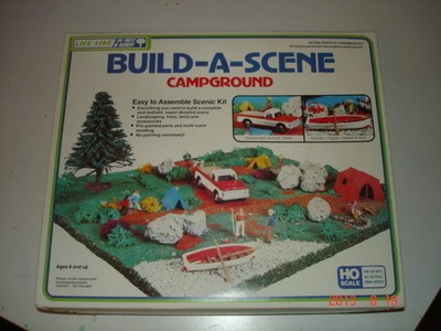 Life Like 1374 HO Build-A-Scene Campground Scenic Kit