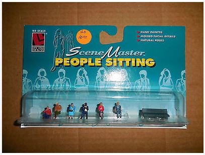 Life Like 1686 HO Seated People with Bench Figures SceneMaster (Set of 7)
