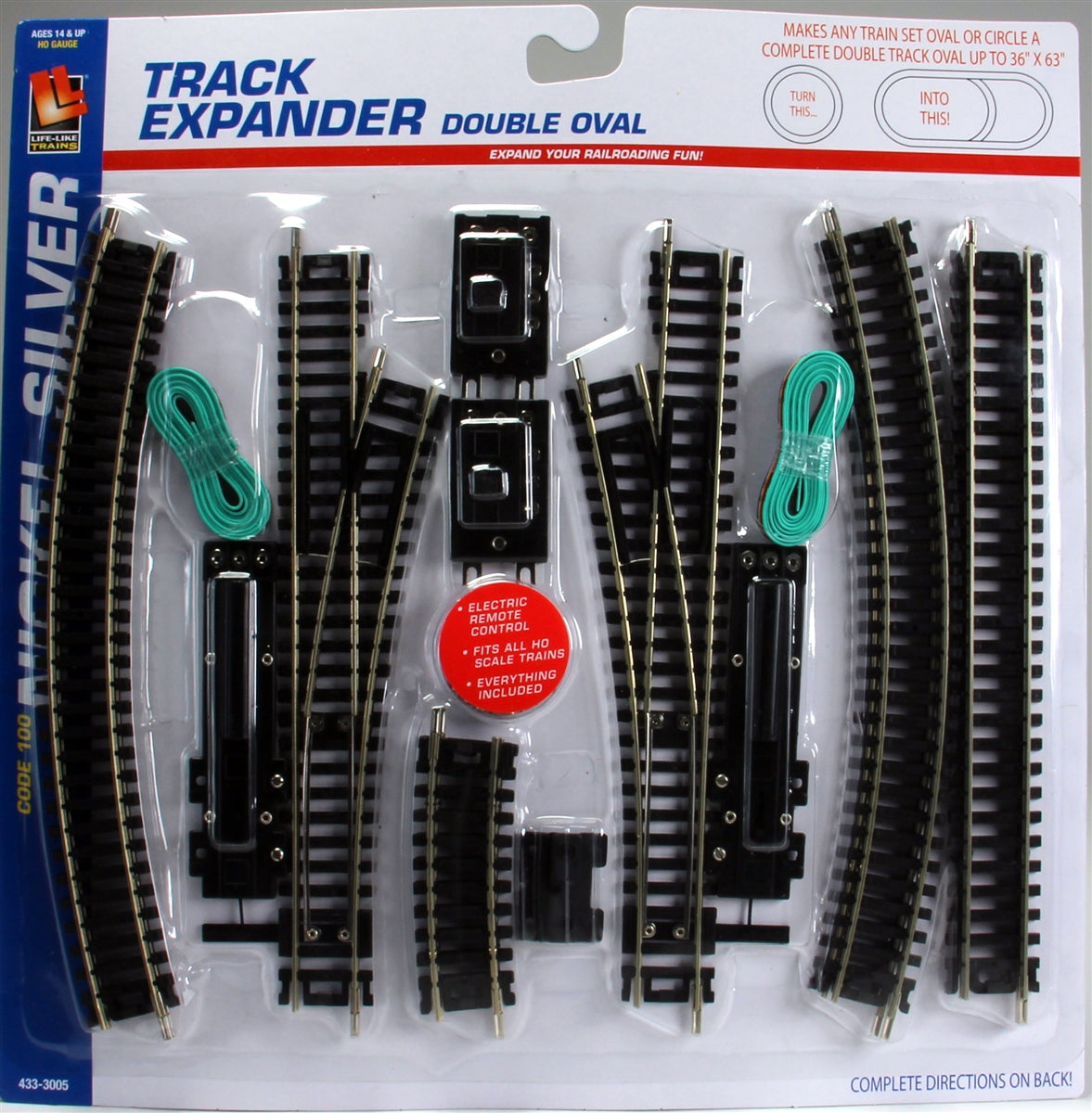 Life Like 3005 HO Nickel Silver Double-Oval Expander Track