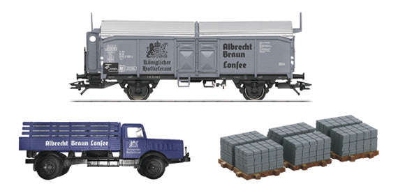 Marklin 48113 HO Albrecht Braun 2013 Museum Freight Car & Cargo Truck Set