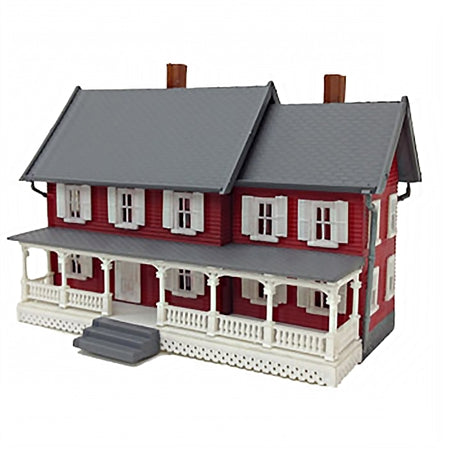 Model Power 6375 O Built-Up Lighted Stevenson's House Building with Figures
