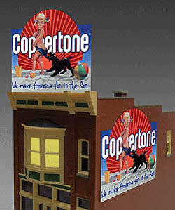 Miller Engineering 1062 HO/N Coppertone Animated Neon Billboard