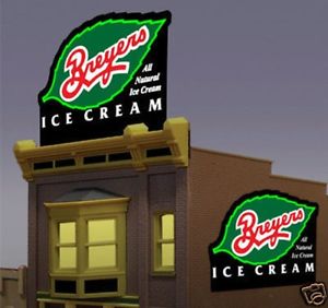 Miller Engineering 2581 HO/O Breyer's Ice Cream Animated Billboard Sign