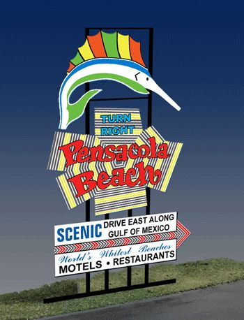 Miller Engineering 2750 HO/O Animated Neon Billboard Pensacola Beach Florida