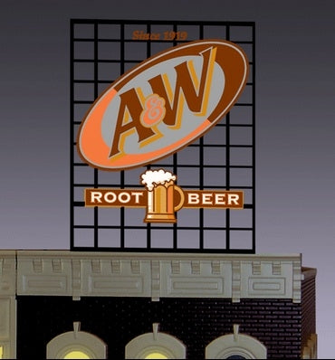 Miller Engineering 3062 N/HO Animated Neon Billboard A&W Rood Beer Small