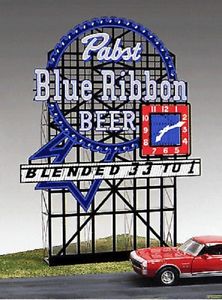 Miller Engineering 4082 N & HO Pabst Blue Ribbon Roadside Neon Billboard Kit