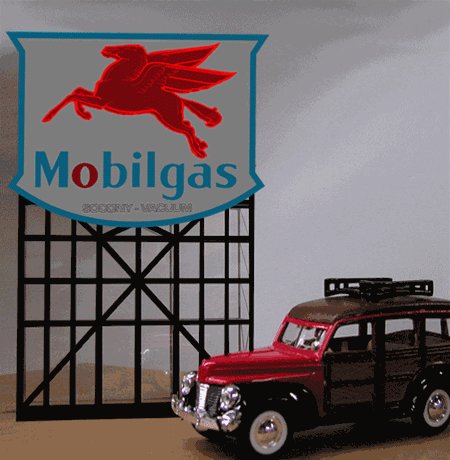 Miller Engineering 4682 N Mobilgas Gas Station Animated Neon Signs Billboard Kit