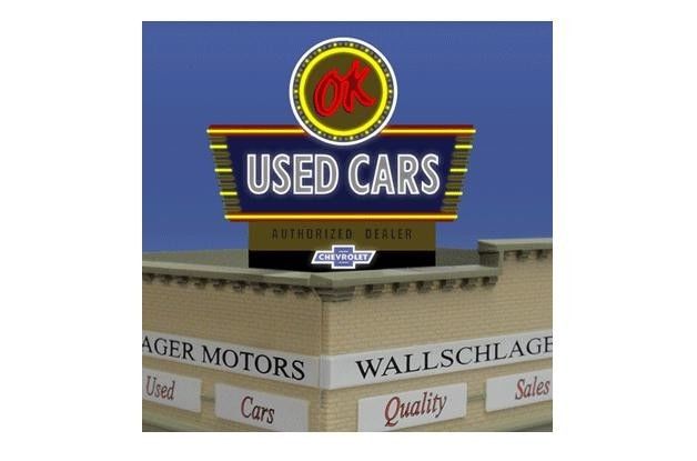 Miller Engineering 5481 HO/O Animated Neon Billboard OK Used Cars