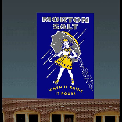 Miller Engineering 6061 HO/O Animated Billboard with Support Kit Morton Salt