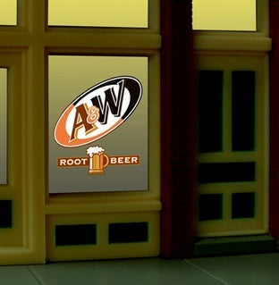 Miller Engineering 6666 HO/O Animated Neon Window Sign A&W Root Beer