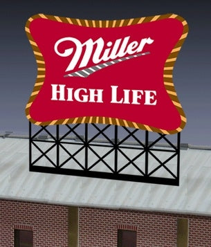 Miller Engineering 8061 HO/O Large Miller High Life, Animated Neon Sign Kit