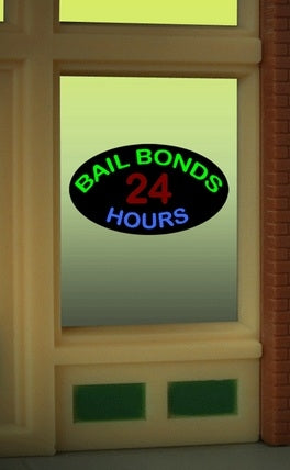 Miller Engineering 8880 HO/O Bail Bonds Flashing Neon Window Sign