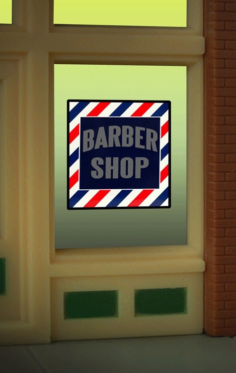 Miller Engineering 8930 HO/O Barber Shop Flashing Neon Window Sign