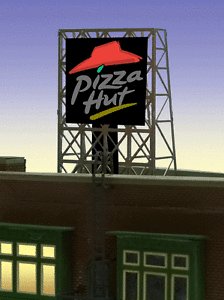 Miller Engineering 338985 N/Z Pizza Flashing Neon Rooftop Billboard Small