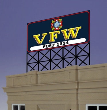 Miller Engineering 441252 HO/N VFW Animated Neon Billboard Small