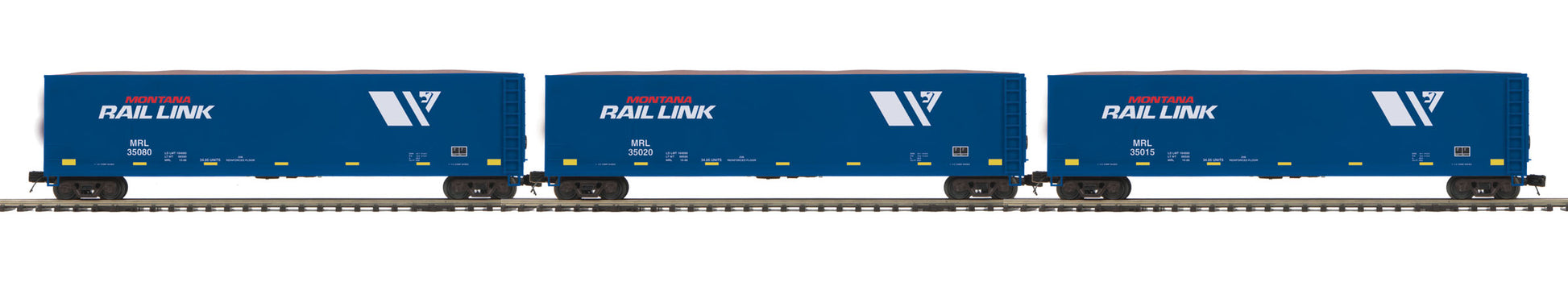 MTH 20-92025 O Montana Rail Link Wood Chip Hopper Car Set (Set of 3)