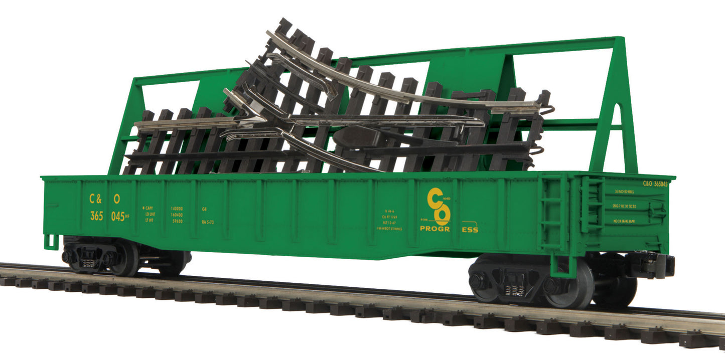 MTH 20-95137 O Chesapeake & Ohio Gondola Car w/ ScaleTrax O-31 Switch #365045/68