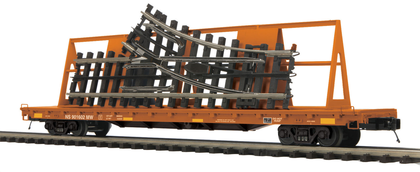 MTH 20-95139 O Norfolk Southern 60' Flat Car with ScaleTrax O-31 Switch