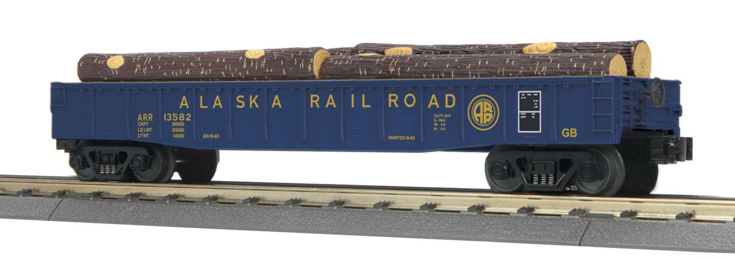 MTH 3072148 MTH 30-72148 O Alaska Gondola Car with Log Load No. 13582