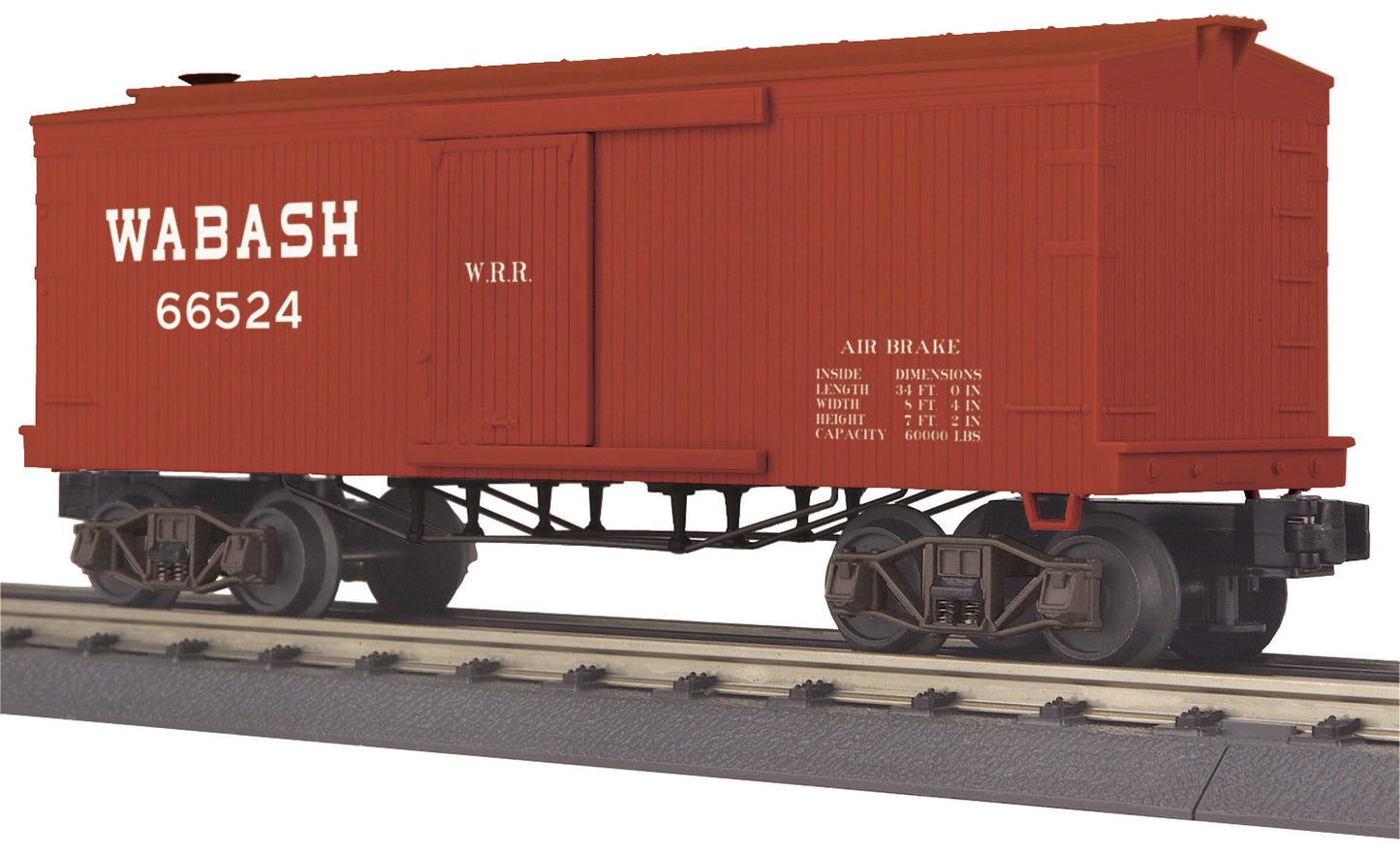MTH 30-74788 O Wabash RailKing 34' Box Car (19th Century) #66524