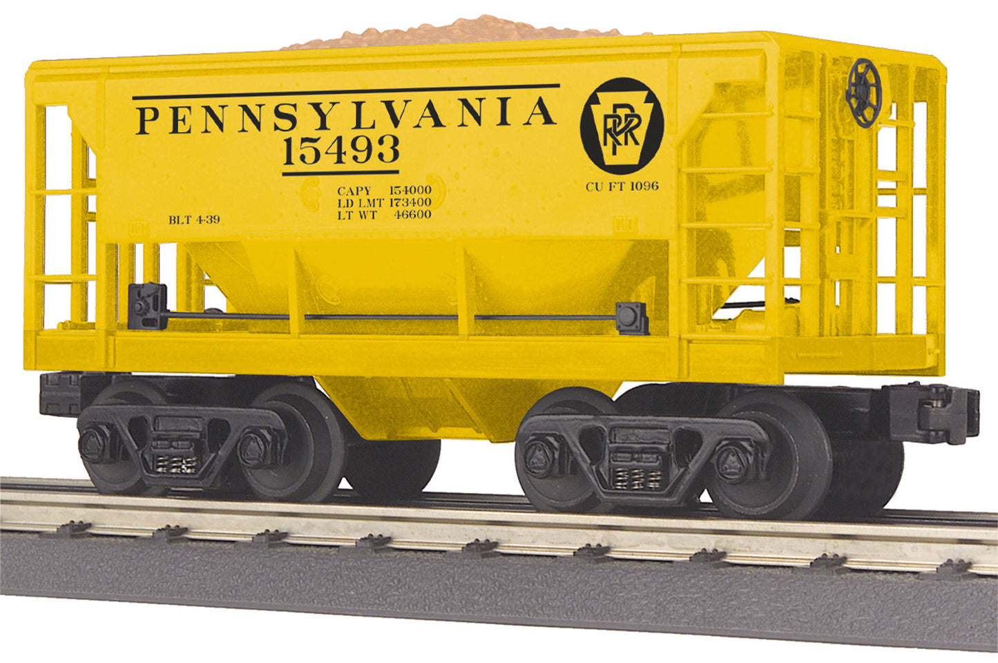 MTH 30-75515 O Gauge Pennsylvania Ore Car with Ore Load #15493