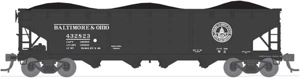 Broadway Limited 2767 HO B&O ARA 70-Ton 4-Bay Hopper w/Load Set C (Pack of 4)