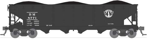 Broadway Limited 2775 HO B&M ARA 70-Ton 4-Bay Hopper w/Load Set B (Pack of 4)