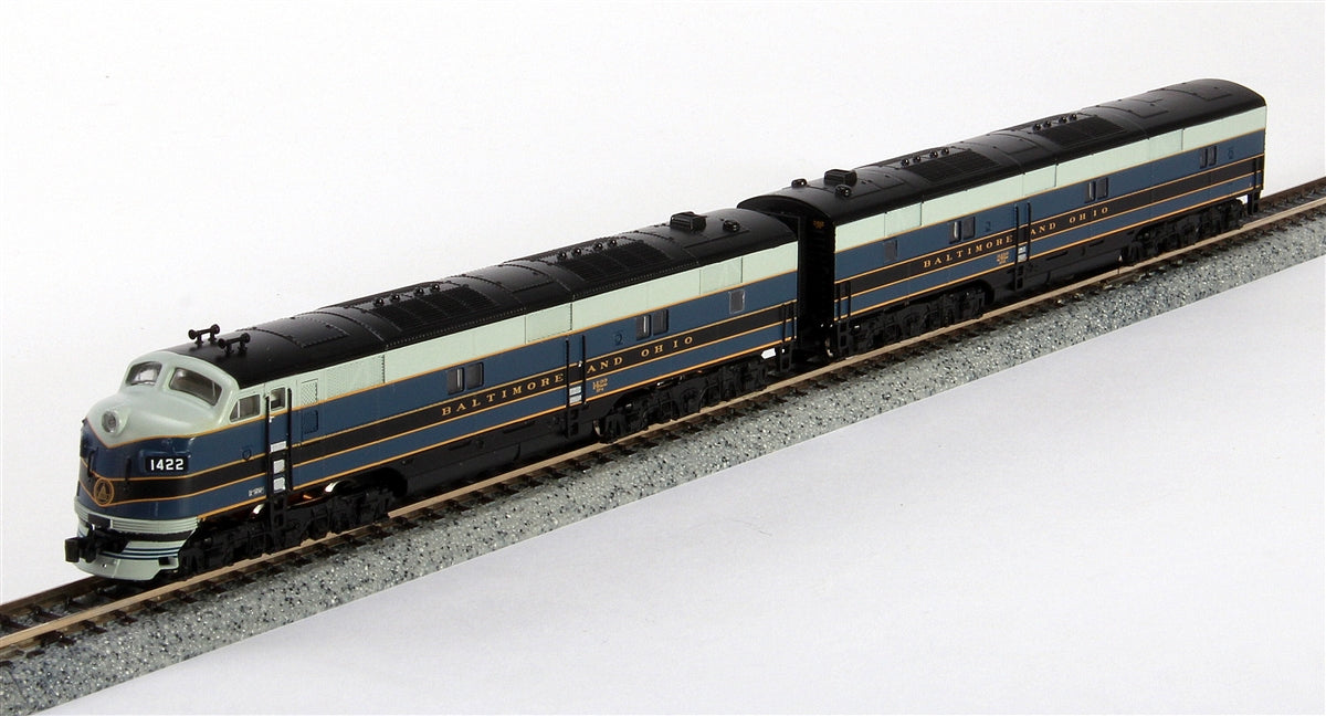Broadway Limited 1672 N Baltimore and Ohio EMD E7A/E6B Set w/DCC #1422/2412