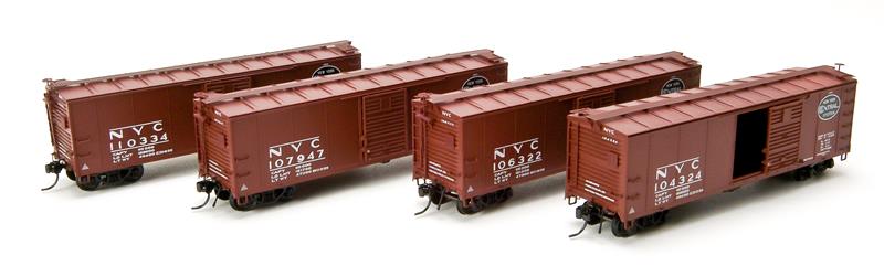 Broadway Limited 1750 HO New York Central NYC 486 40' Steel Boxcar 4 Car Set