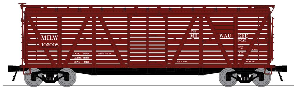 Broadway Limited 3360 N Milwaukee Road PRR K7 Stock Car with Hog Sounds