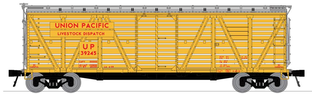 Broadway Limited 3362 N Union Pacific PRR K7 Stock Car with Hog Sounds