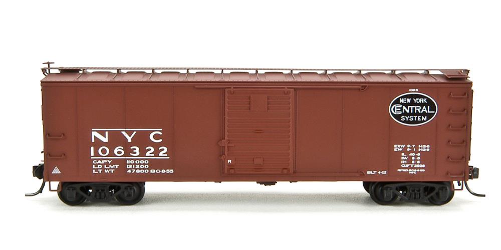 Broadway Limited 3402 N NYC 40' Steel Boxcar w/7-8 Corrugated Ends (Pack of 4)