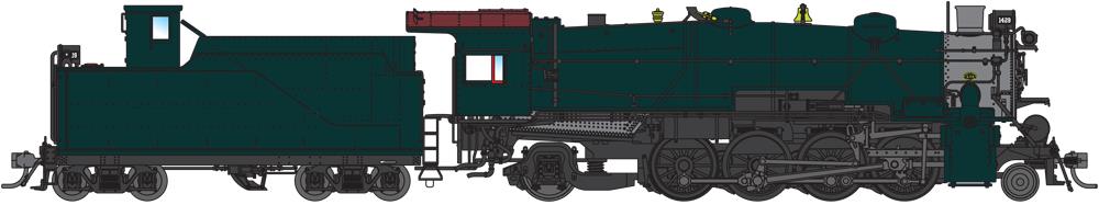 Broadway Limited 4047 HO Painted, Unlettered Class L1s 2-8-2 Postwar Version