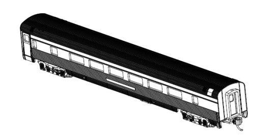 Bachmann 14751 N Santa Fe 85' Fluted Streamline Coach w/Lighting