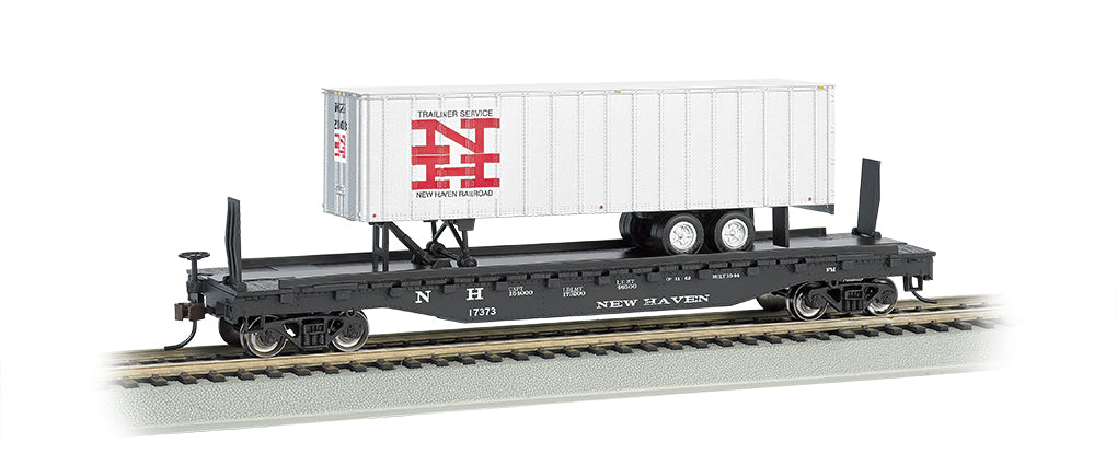 Bachmann 16707 HO New Haven 52' 6" Flatcar w/35' Piggyback Trailer