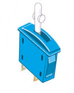 Peco PL-22 HO Switch On/Off/Light Blue