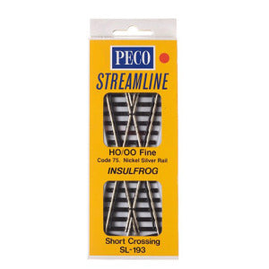 Peco SL-193 HO Code 75 24 Degrees Insulfrog Short Crossing
