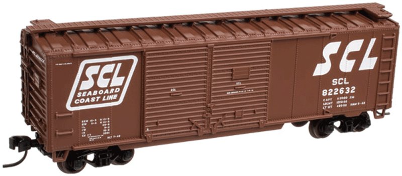 Atlas 50001283 N Seaboard Coast Line 40' Double Door Boxcar #822632