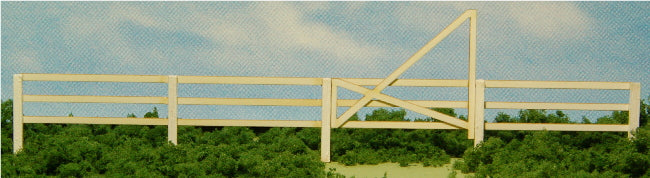 GCLaser 19086 HO 3-Slat Fence with 3 Gates Laser-Cut Matboard & Wood Kit