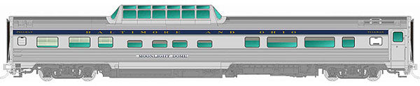 Rapido Trains 116006 HO Baltimore & Ohio Budd Mid-Train Dome Moonlight Dome