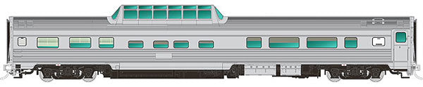 Rapido Trains 116038 HO Unlettered Budd Mid-Train Dome Stainless Steel
