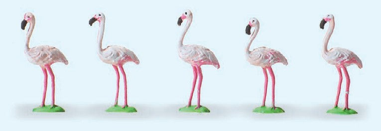 Preiser 20372 HO Animals - Flamingos Figures (Set of 5)