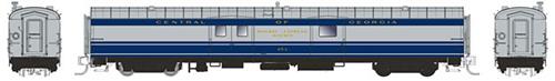 Rapido Trains 506019 N Central of Georgia 73' Smooth Side Baggage #457
