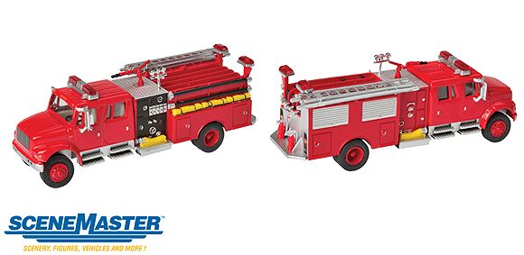 Walthers 949-11841 HO Assembled International 4900 Crew Cab Fire Engine Truck