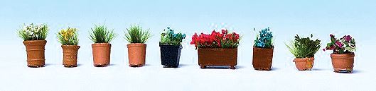 Walthers 949-1082 HO Potted Flowers - Botanicals (Pack of 9)