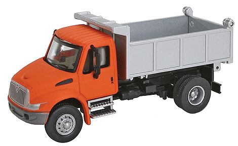 Walthers 949-11633 HO Assembled Orange International 4300 Single-Axle Dump Truck